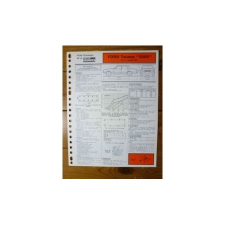 Taunus 2000 HC2V 1982 Fiche Technique Ford