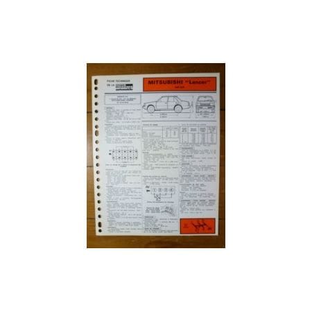 Lancer 1600GSR Fiche Technique Mitsubishi