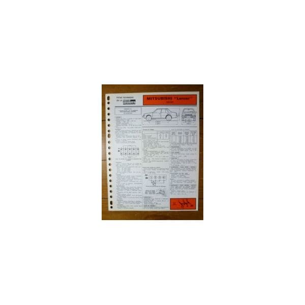 Lancer 1600GSR Fiche Technique Mitsubishi