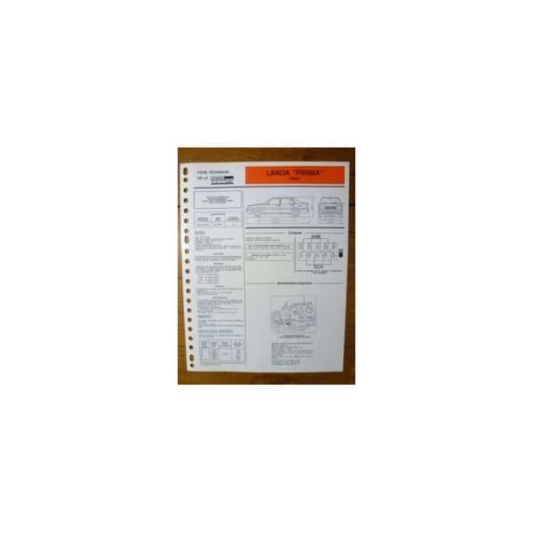 Prisma Diesel Fiche Technique Lancia