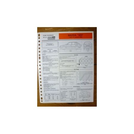 323 1500cc jusq. 88 Fiche Technique Mazda