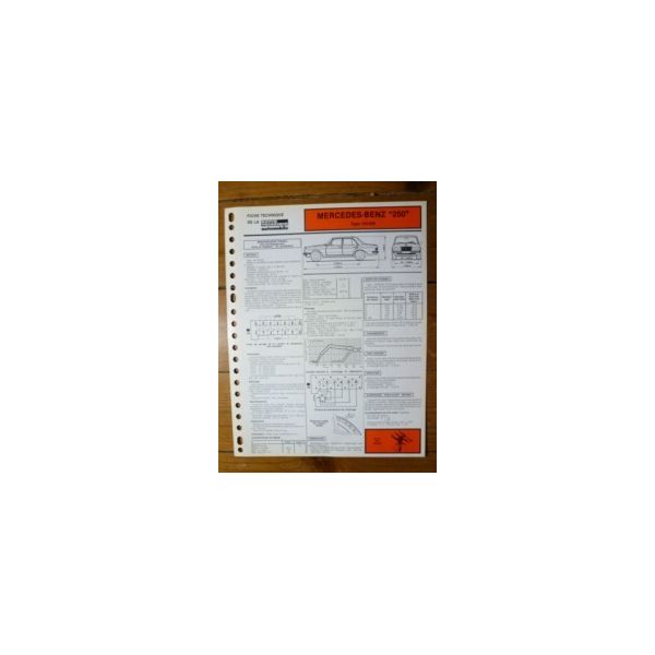 250 Fiche Technique Mercedes