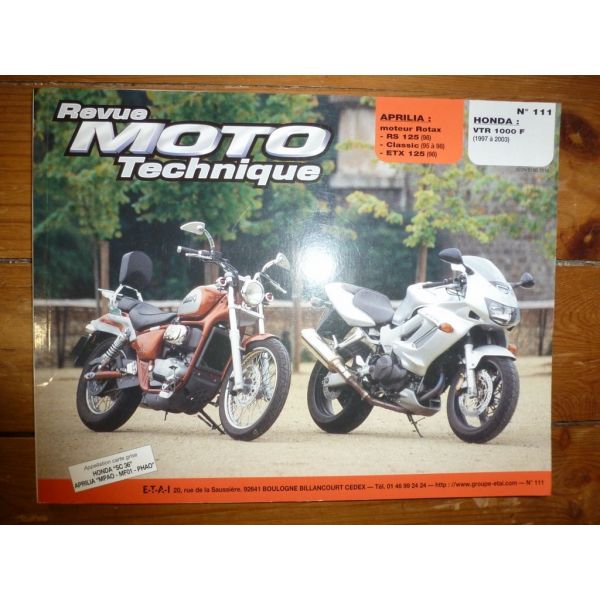 VTR1000 RS125 ETX Revue Technique moto Aprilia Honda