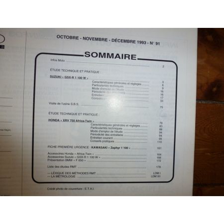 XRV750 GSXR1100 Revue Technique moto Honda Suzuki