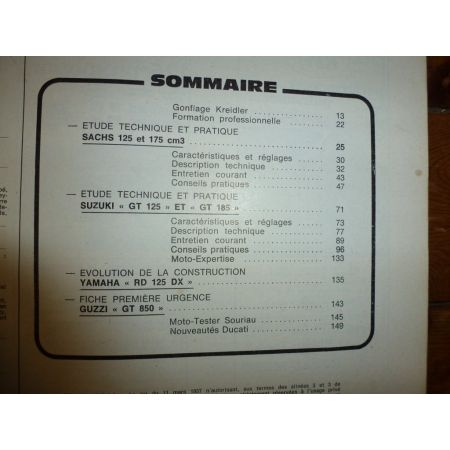 125 175 GT125 Revue Technique moto Sachs Suzuki