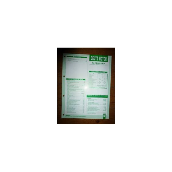 TCD 2012 L04/L06 Fiche Technique Deutz