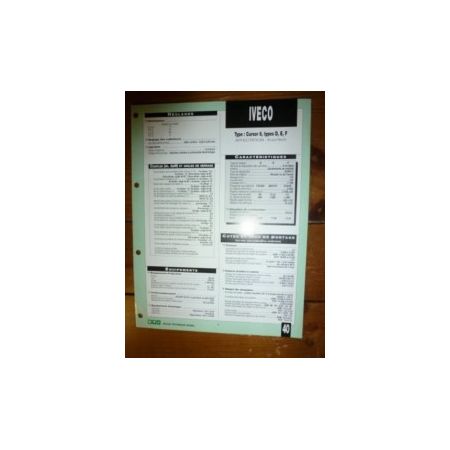 Cursor 8 D-E-F Fiche Technique Iveco