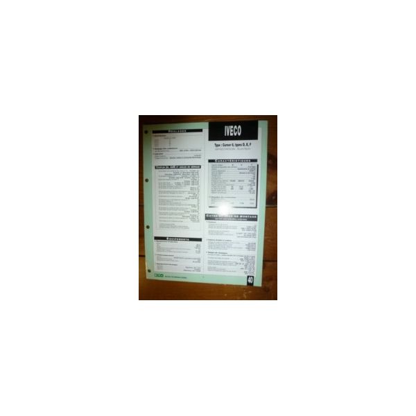 Cursor 8 D-E-F Fiche Technique Iveco
