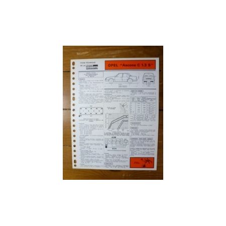 Ascona C 1.3S Fiche Technique Opel