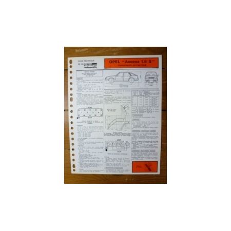 Ascona C 1.6S Fiche Technique Opel