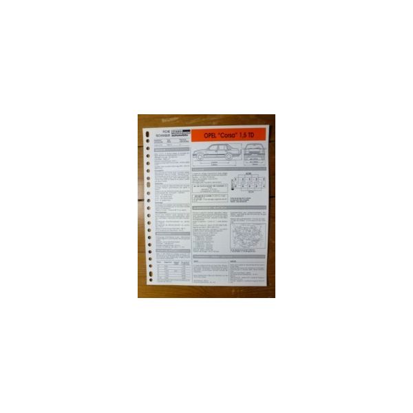 Corsa 1.5TD Fiche Technique Opel
