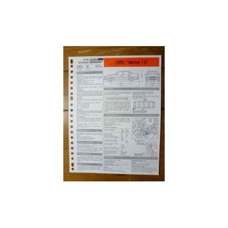 Vectra 1.6 Fiche Technique Opel