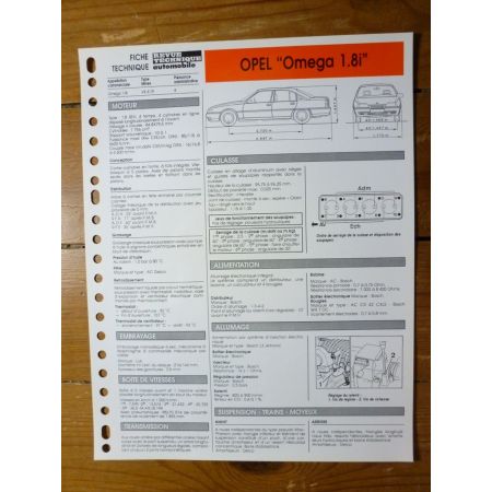 Omega 1.8i Fiche Technique Opel
