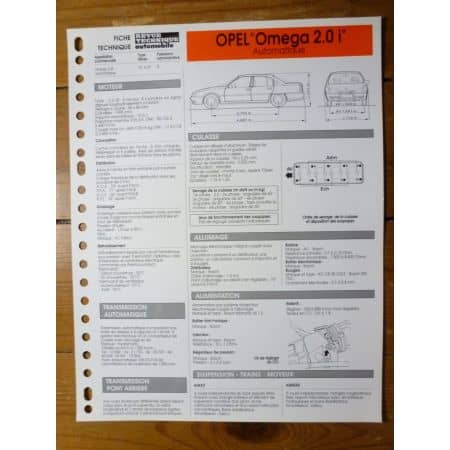 Omega 2.0i Auto Fiche Technique Opel