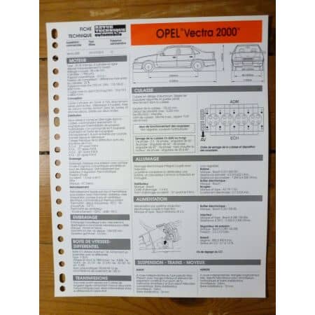 Vectra 2000 Fiche Technique Opel