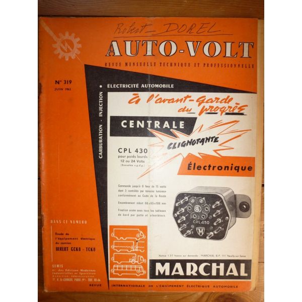GCK8 TCK8 Revue Technique Electronic Auto Volt Berliet
