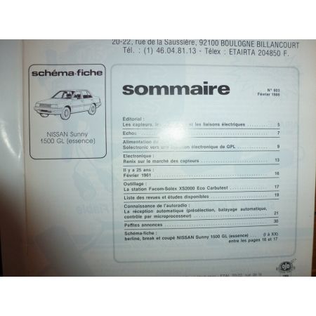 Sunny 1.5 Ess Revue Technique Electronic Auto Volt Nissan