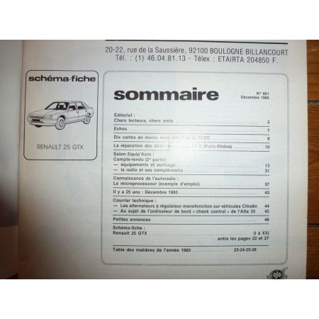 R25 GTX Revue Technique Electronic Auto Volt Renault