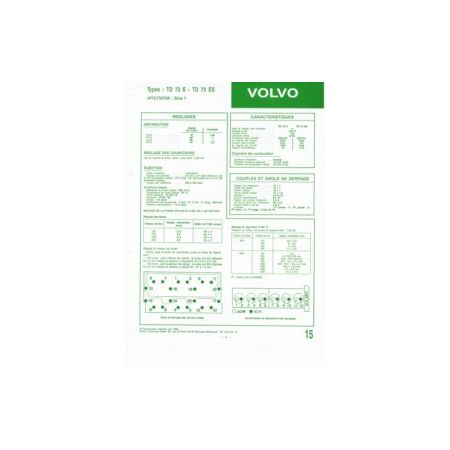 TD73E - TD73ES Fiche Technique Volvo