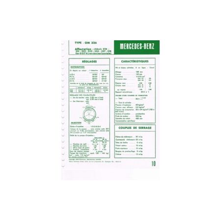 OM326 Fiche Technique Mercedes