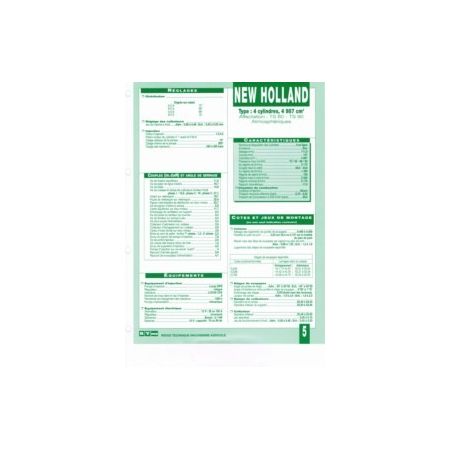 4Cyl 4987cc Fiche Technique New holland