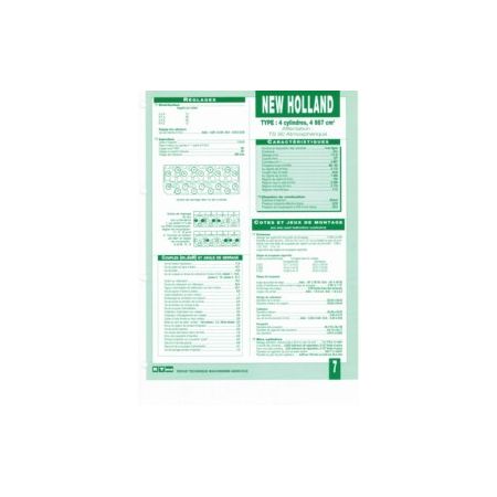 4Cyl 4987cc Fiche Technique New holland