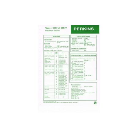 504-2 - 504-2T Fiche Technique Perkins
