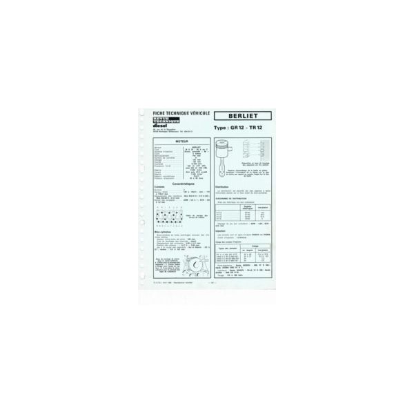 GR12-TR12 Fiche Technique Berliet