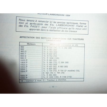 754 784 854 955 Revue Technique Agricole Lamborghini