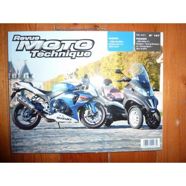 MP3 500ie GSX1000R Revue Technique moto Piaggio Suzuki