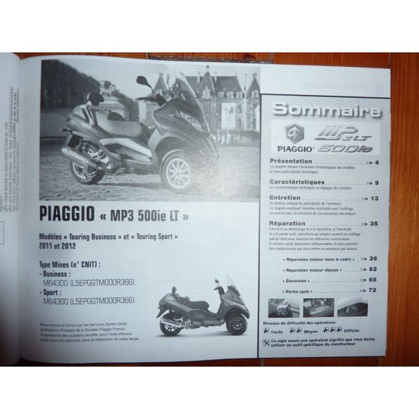 Fiche Technique Piaggio Mp3 500 Lt