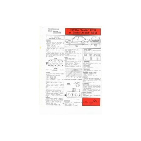 Corolla KE30-KE50 Fiche Technique Toyota