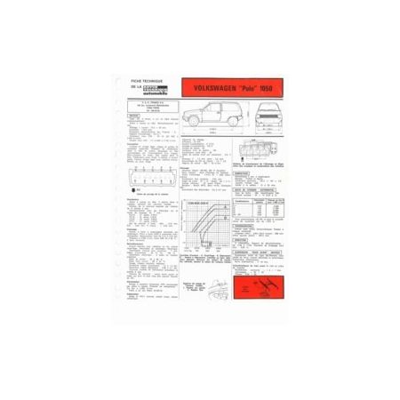 POLO 1050 Fiche Technique Volkswagen