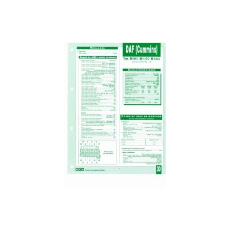 BE99C BE110C BE123C Fiche Technique Cummins Daf