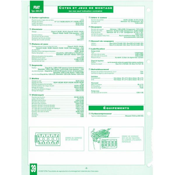 2800 JTD Fiche Technique Fiat
