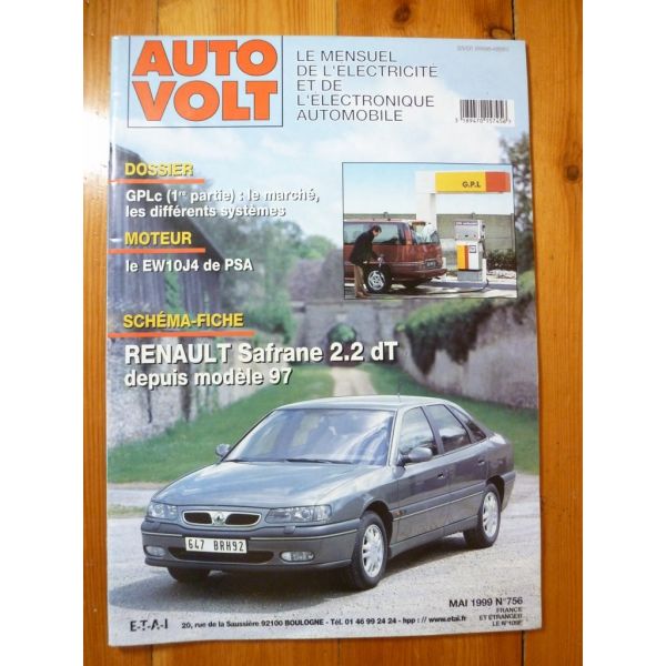 SAFRANE 2.2 DT 97- Revue Technique Electronic Auto Volt Renault