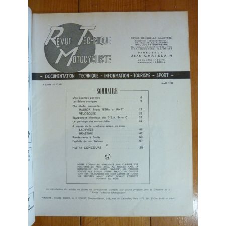 Tetra RN3T Typ E G Revue Technique moto Radior Velosolex