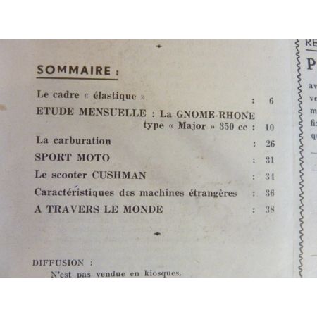 Major 350 Revue Technique moto Gnome Rhone