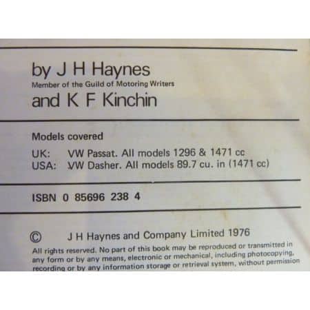 VW Passat  73-75 Anglais Revue Technique