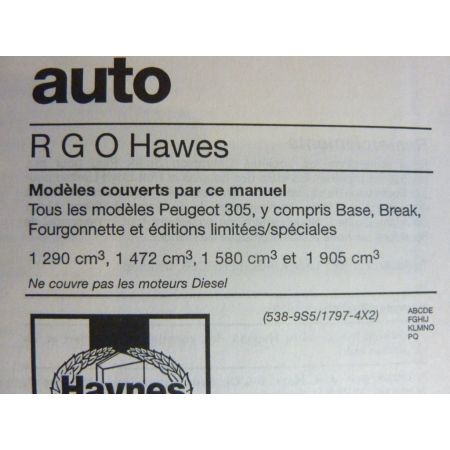 305 ess Revue Technique Haynes Peugeot