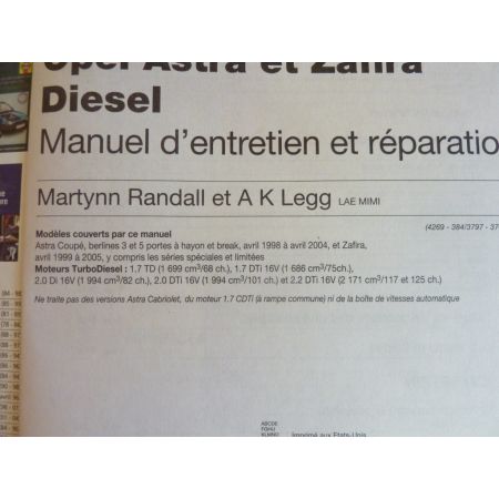 Zafira Astra Revue Technique Haynes Opel