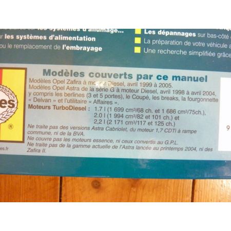 Zafira Astra Revue Technique Haynes Opel