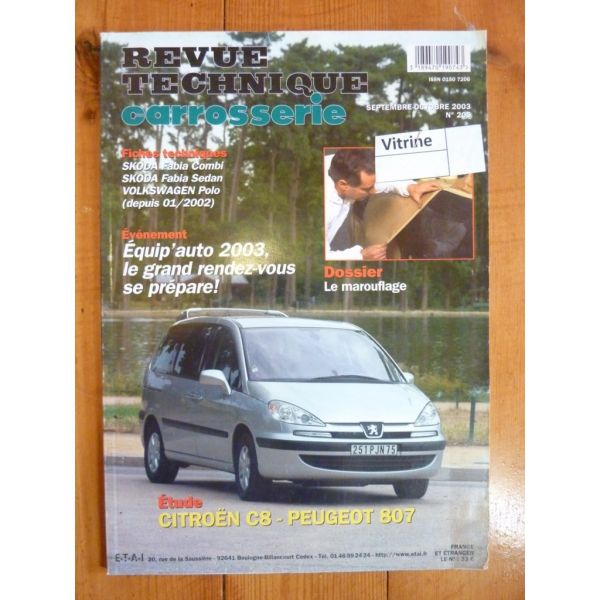 C8 807 Revue Technique Carrosserie Citroen Peugeot