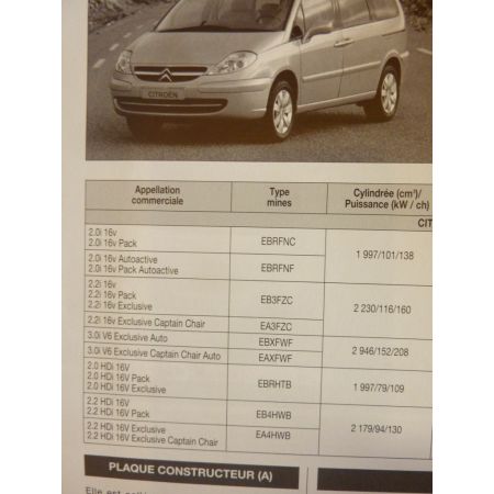 C8 807 Revue Technique Carrosserie Citroen Peugeot