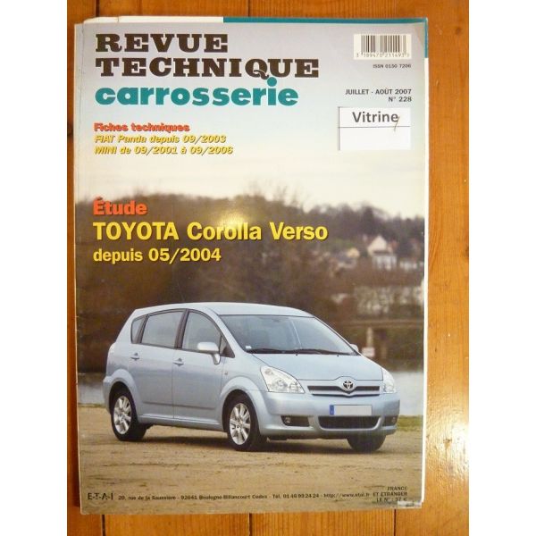 Corolla Verso dep 04- Revue Technique Carrosserie Toyota