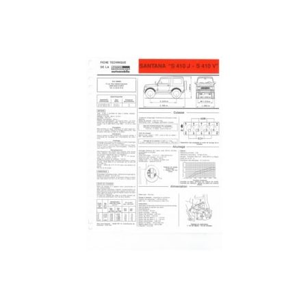 S410J - S410V    Fiche technique Suzuki