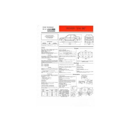 216 SE fiche technique Volvo
