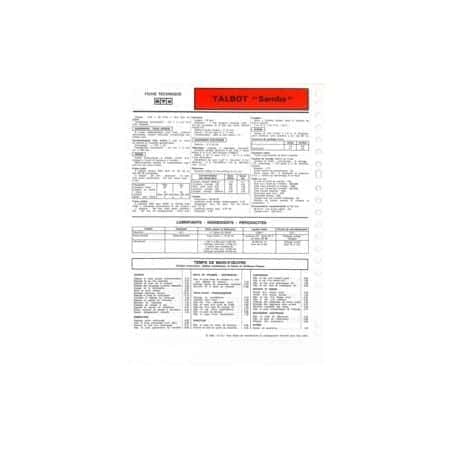 Samba 45cv Fiche Technique Simca Talbot