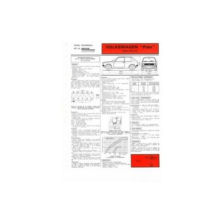 Polo 900cc  Fiche Technique Volkswagen