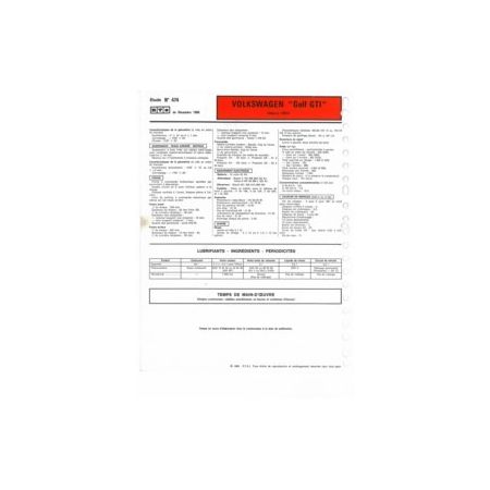 Golf GTI dep 84  Fiche Technique Volkswagen